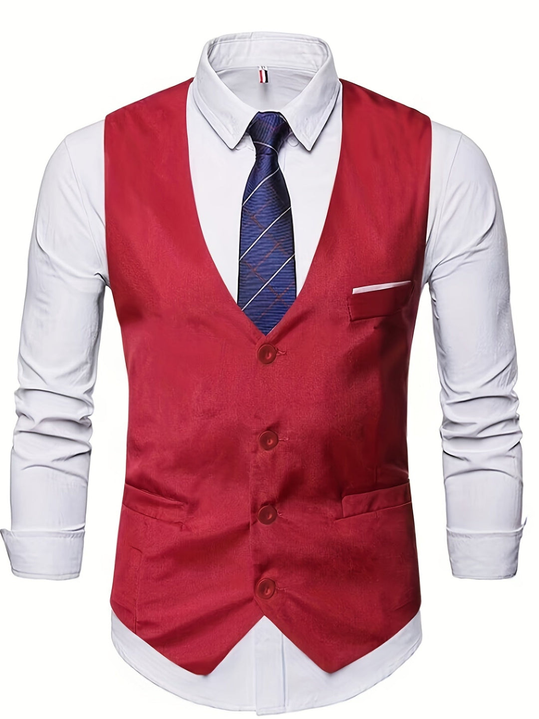 Men's Collarless Polyester Vest