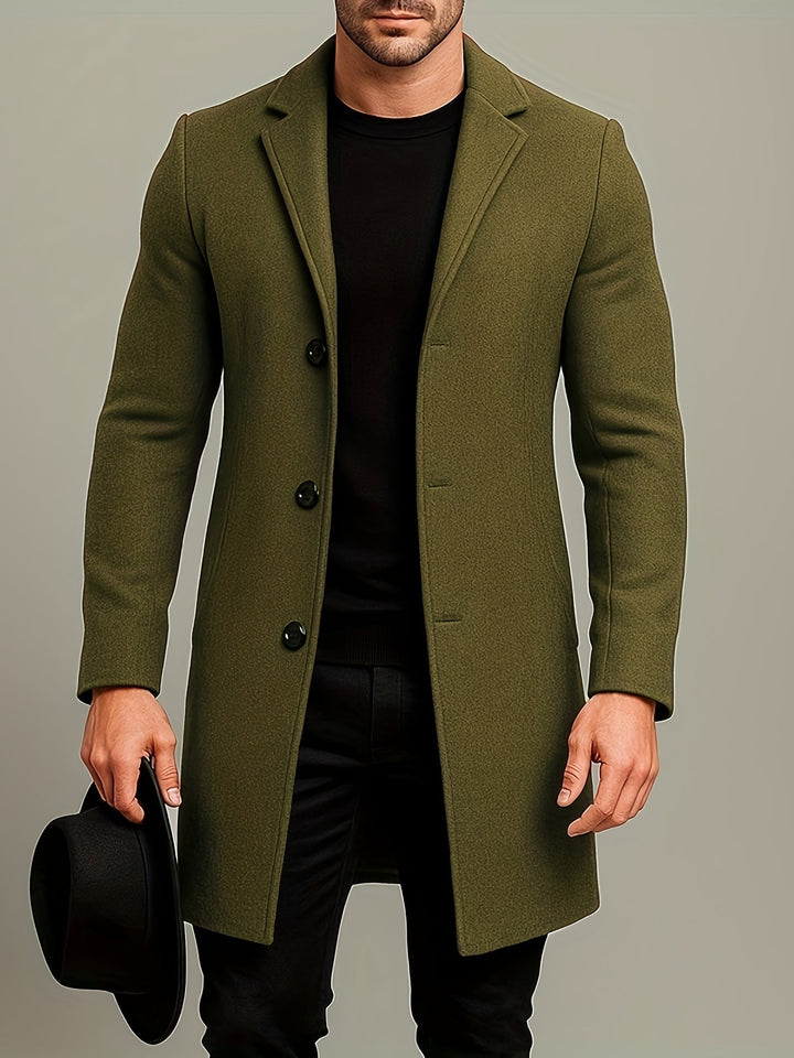 MID LENGTH TWEED OVERCOAT FOR MEN