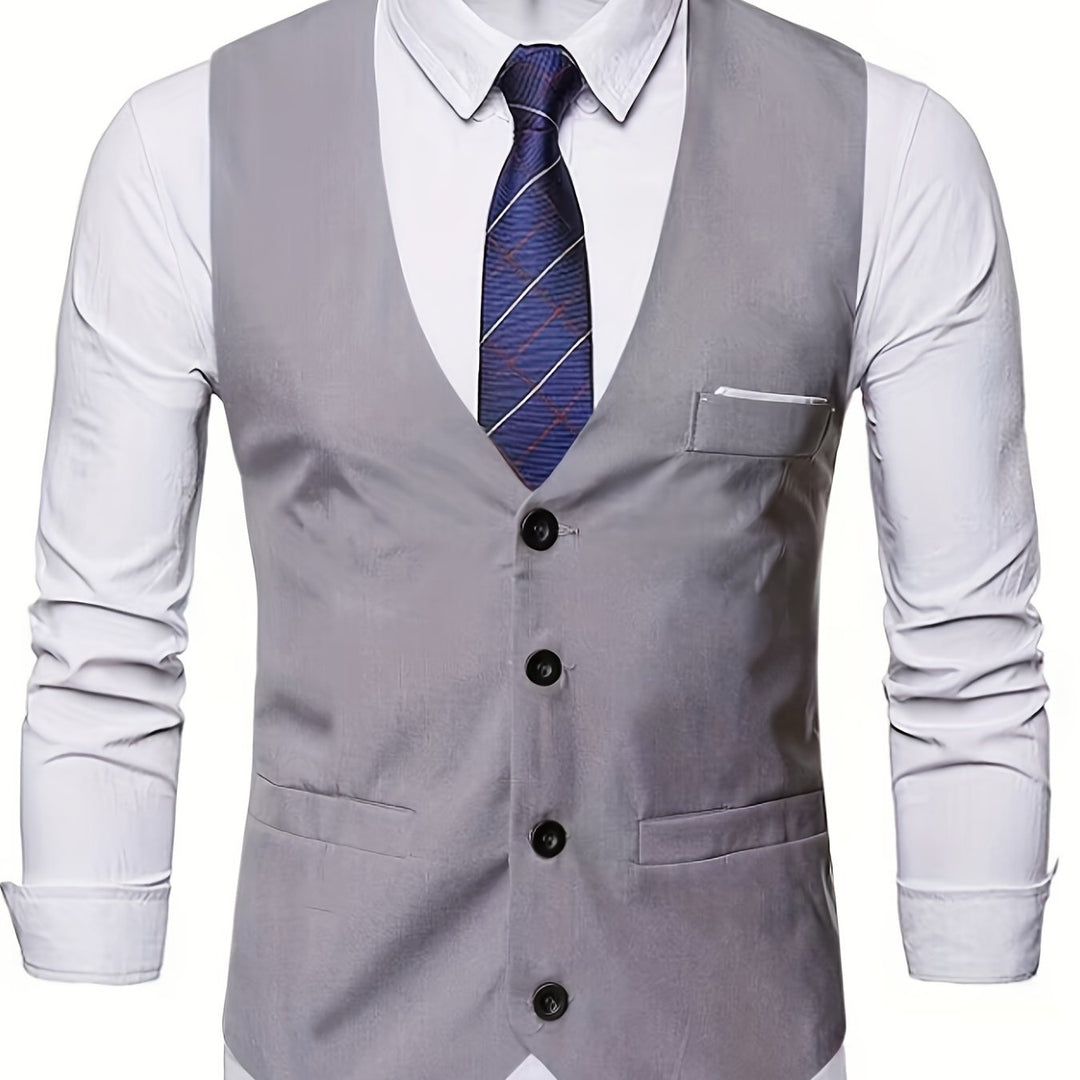 Men's Collarless Polyester Vest