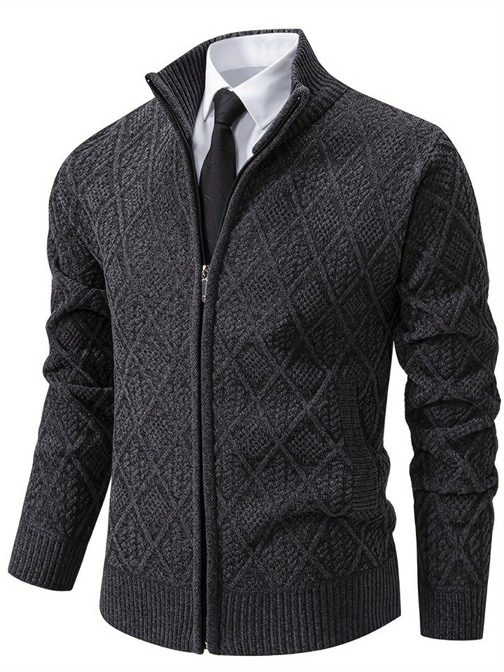 Men's Geometric Knit Cardigan