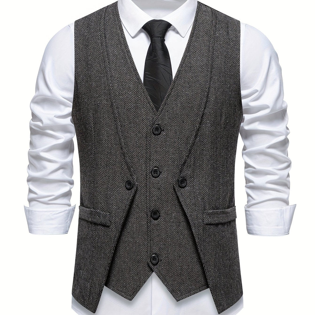 Men's V Neck Button Vest