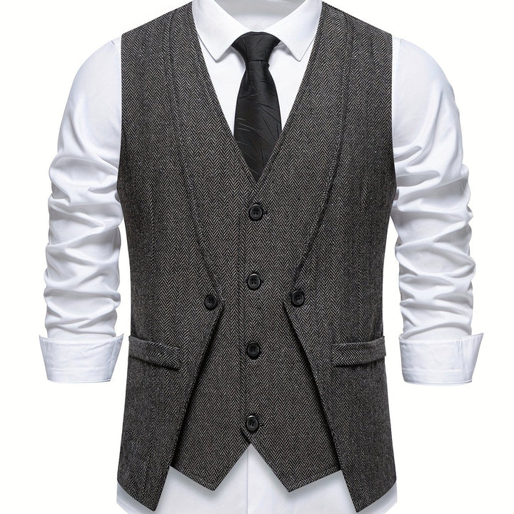 Men's V Neck Button Vest