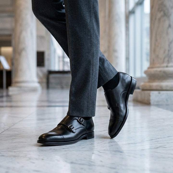 Alfieri Leather Monk-Strap Shoes
