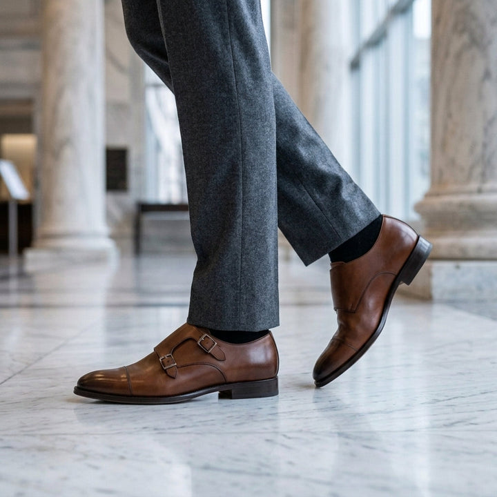 Alfieri Leather Monk-Strap Shoes