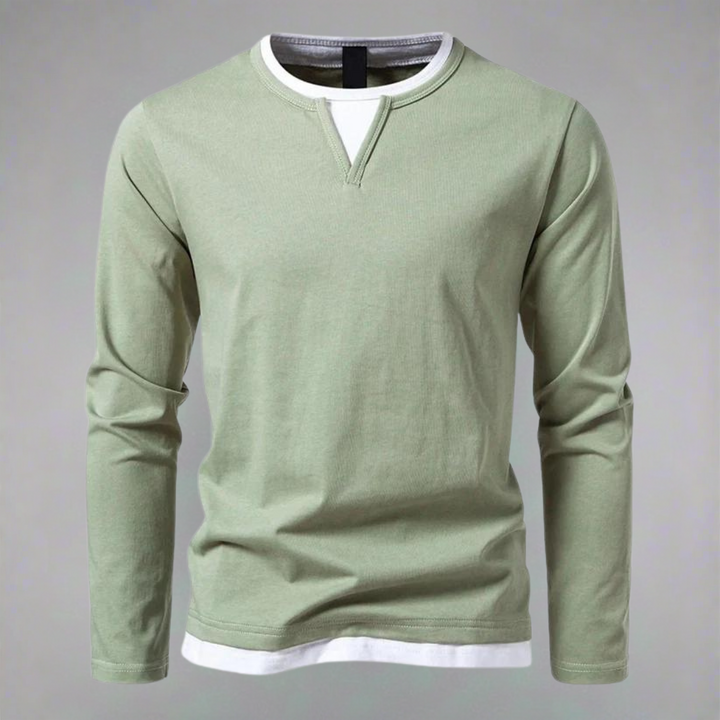 V-NECK KNIT SHIRT FOR MEN