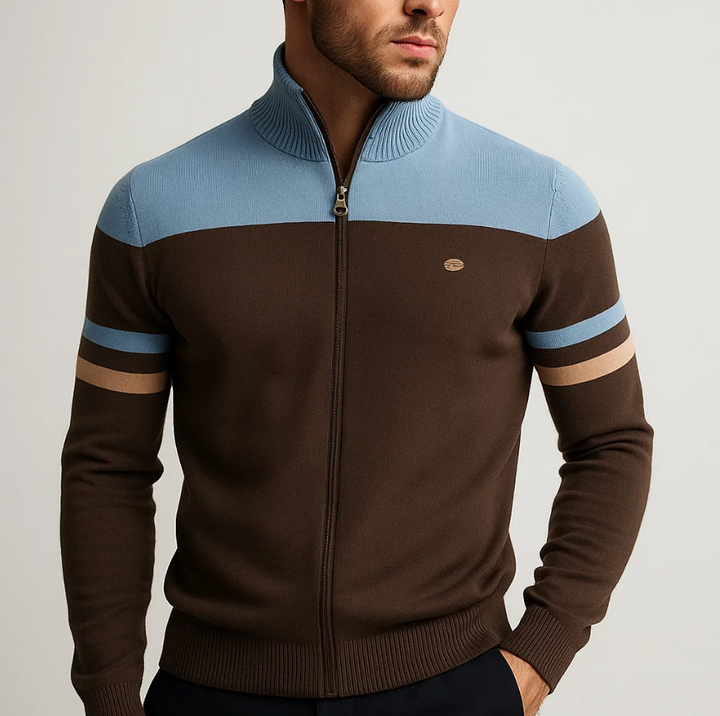 Men's Colorblock Hoodie with Zip