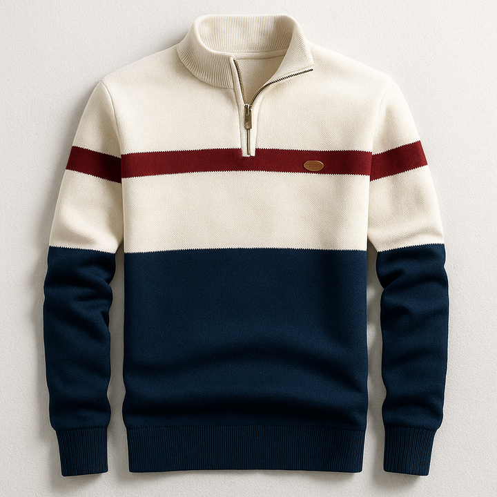 MEN'S PULLOVER WITH ZIP COLLAR
