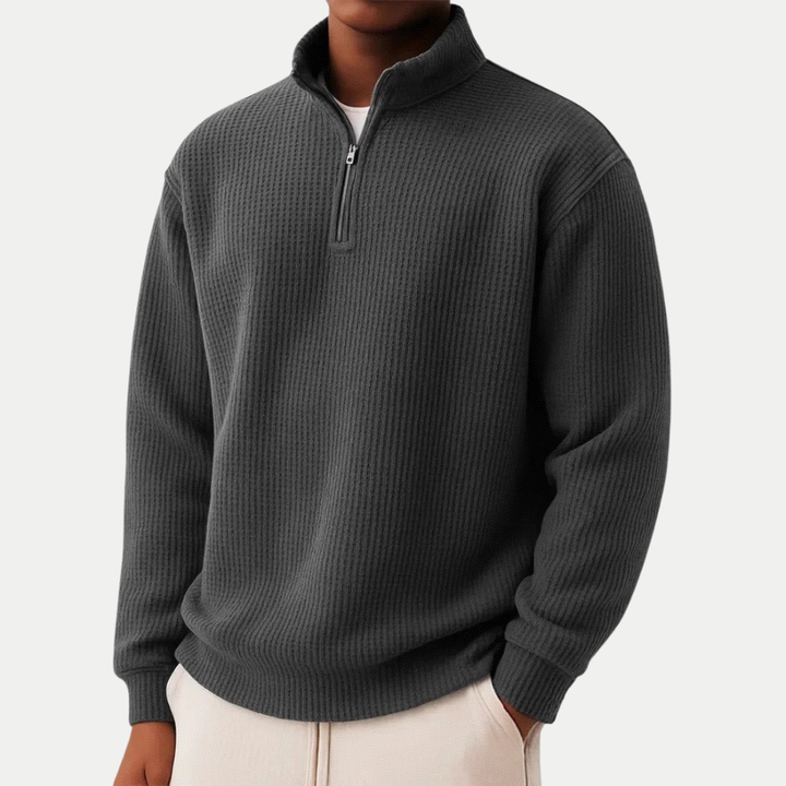 QUARTER ZIP KNIT SWEATER FOR MEN