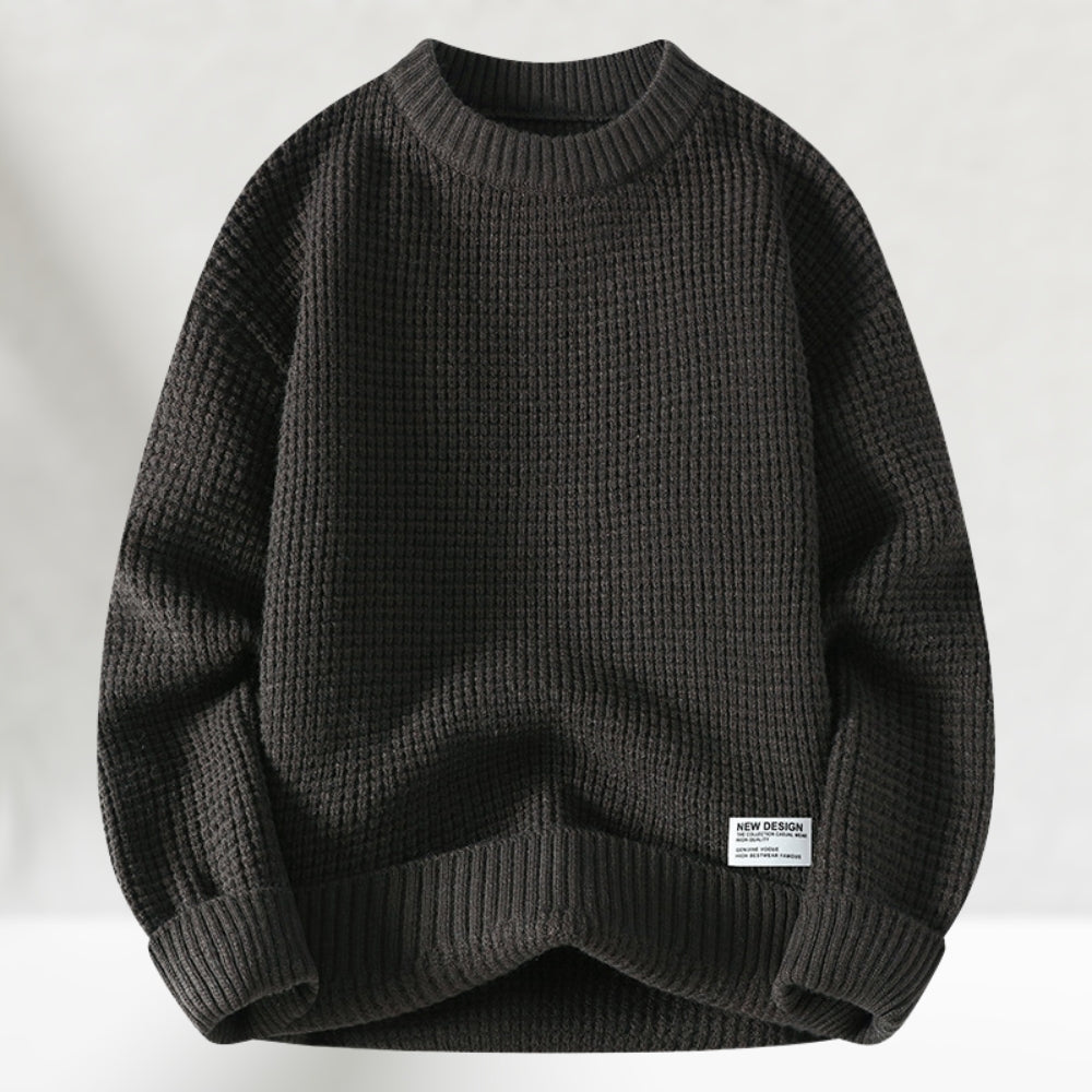 Men's Honeycomb Knit Crewneck Sweater