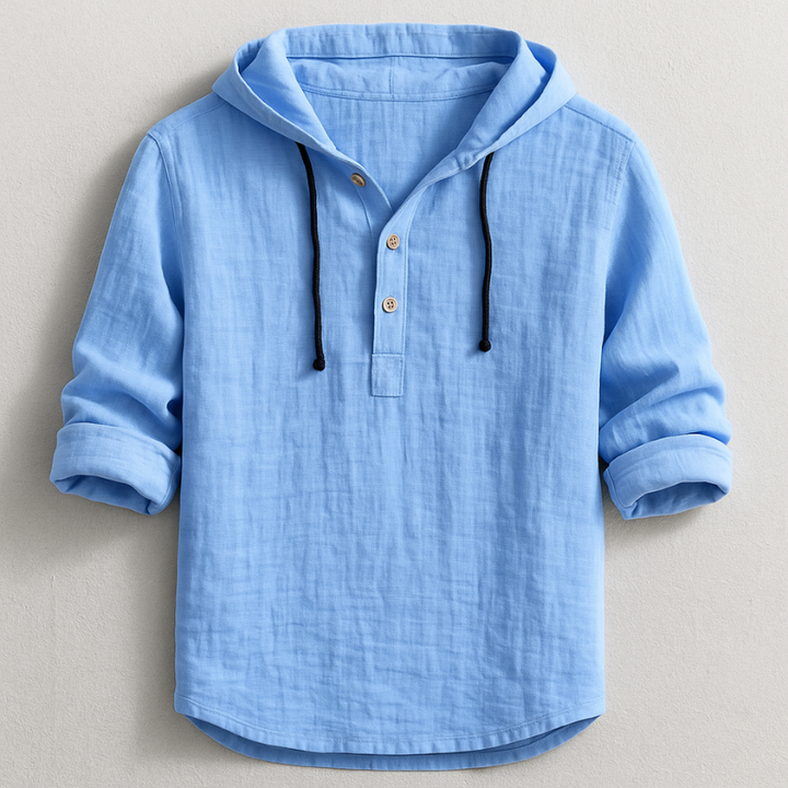 Men's Linen Hooded Shirt