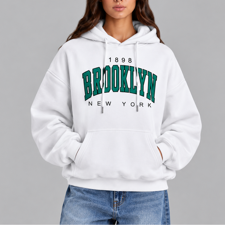Women's Brooklyn Oversized Hoodie – Casual Pullover Sweatshirt with Pockets