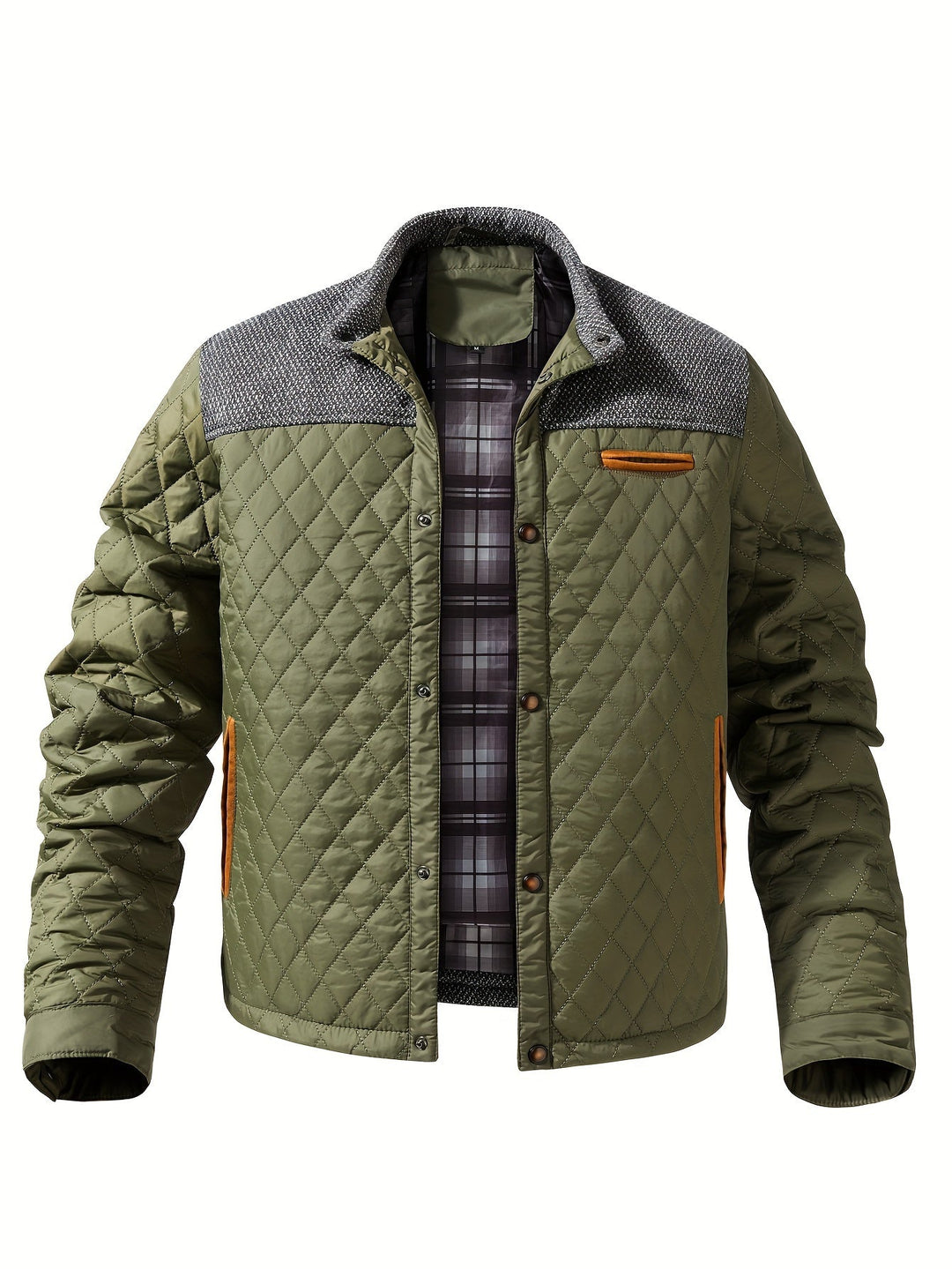 Men's Color Block Stand Collar Jacket