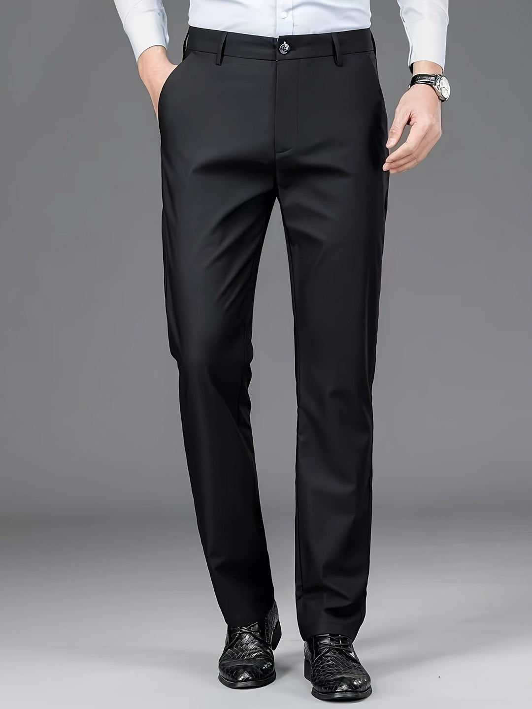 STRETCH STRAIGHT LEG TROUSERS FOR MEN