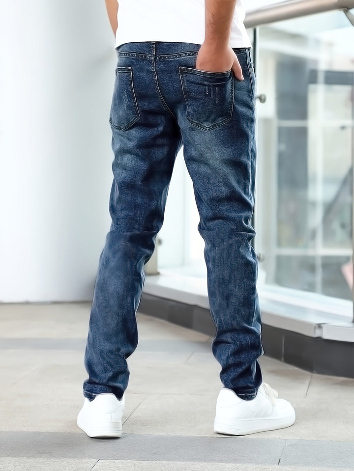 Men's Washed Stretch Denim Jeans