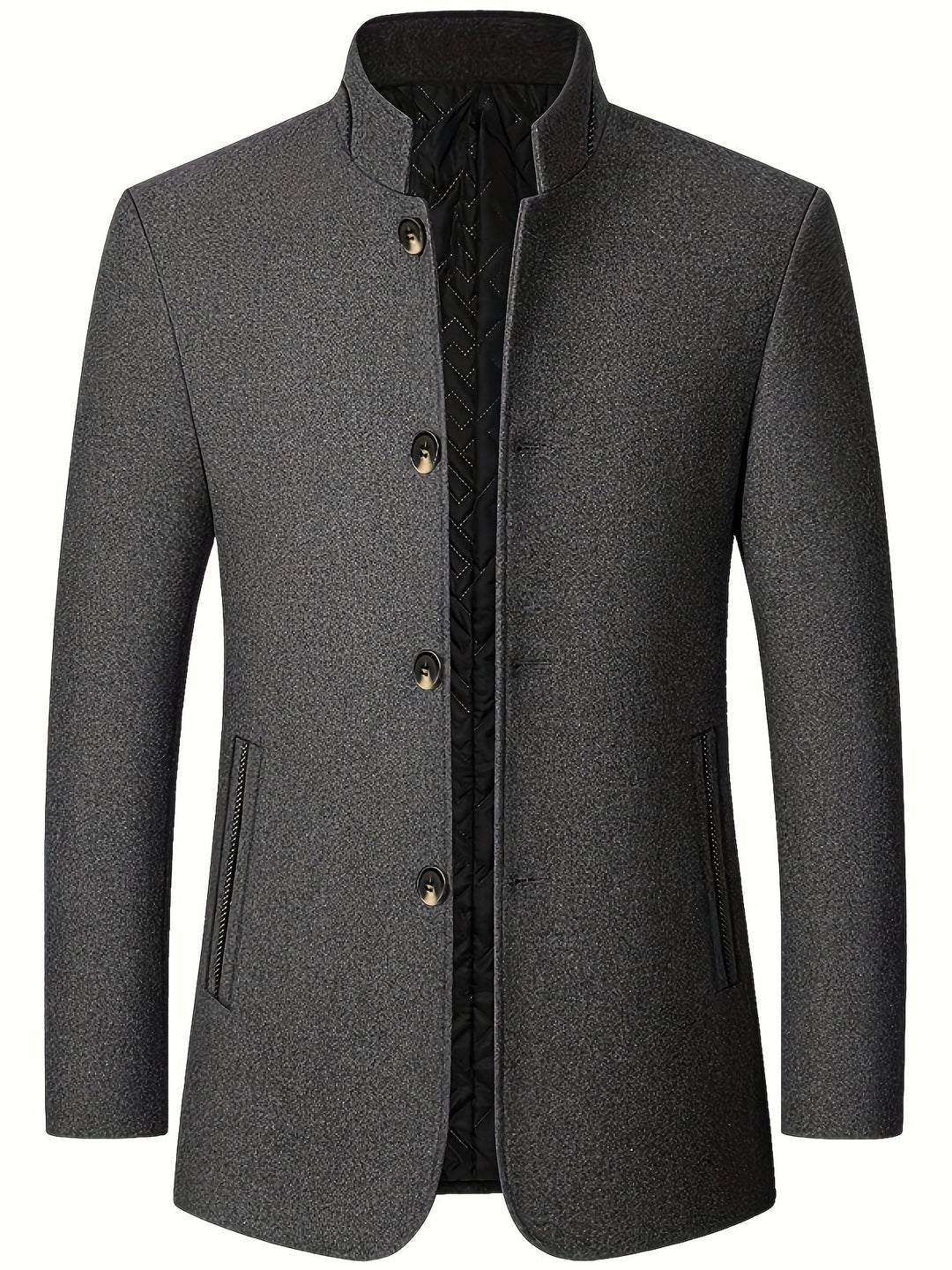 Men's Stand Collar Tweed Jacket