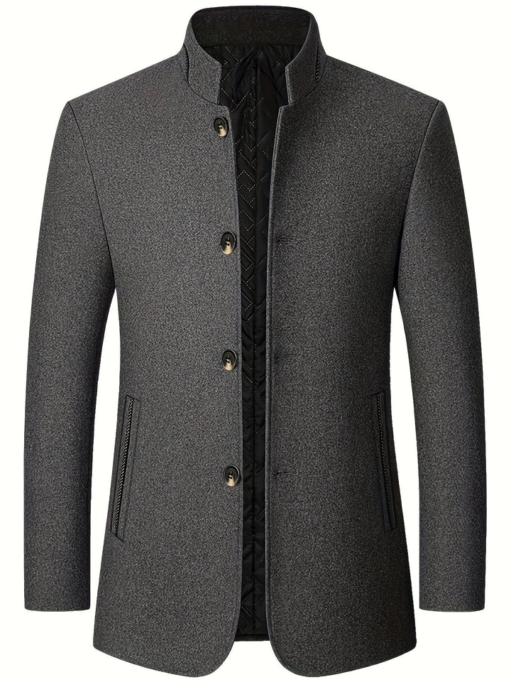 Men's Stand Collar Tweed Jacket