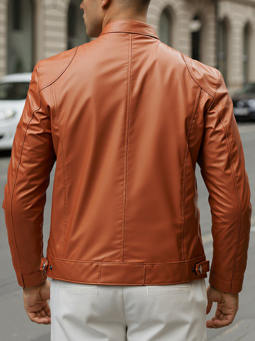 PU MOTORCYCLE JACKET FOR MEN