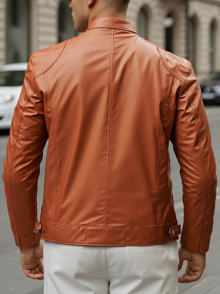 PU MOTORCYCLE JACKET FOR MEN