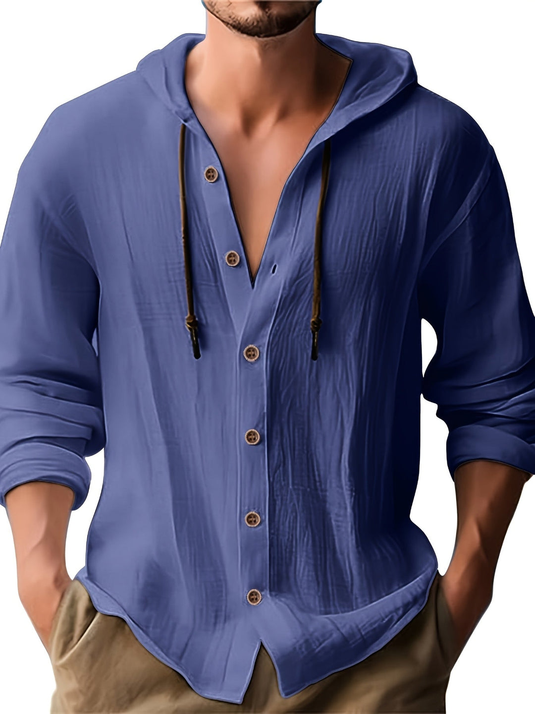 Men's Hooded Linen Shirt