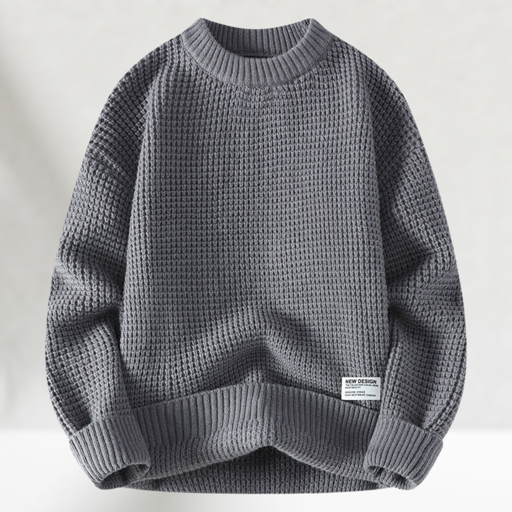 Men's Honeycomb Knit Crewneck Sweater