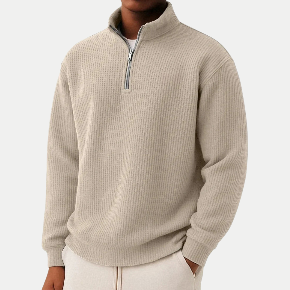 QUARTER ZIP KNIT SWEATER FOR MEN