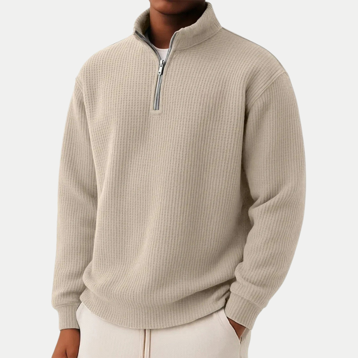 QUARTER ZIP KNIT SWEATER FOR MEN