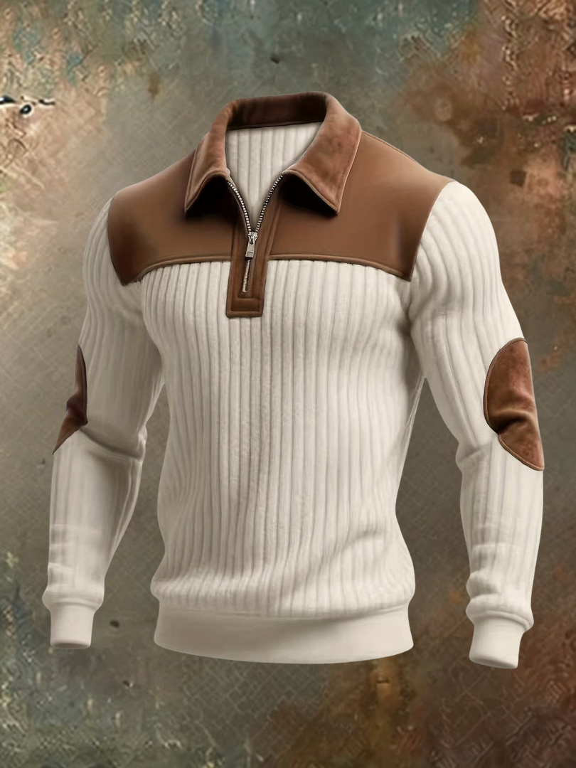 Men's Ribbed Half Zip Sweater