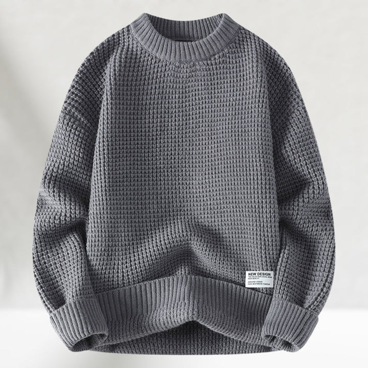 HONEYCOMB KNIT CREW NECK SWEATER FOR MEN
