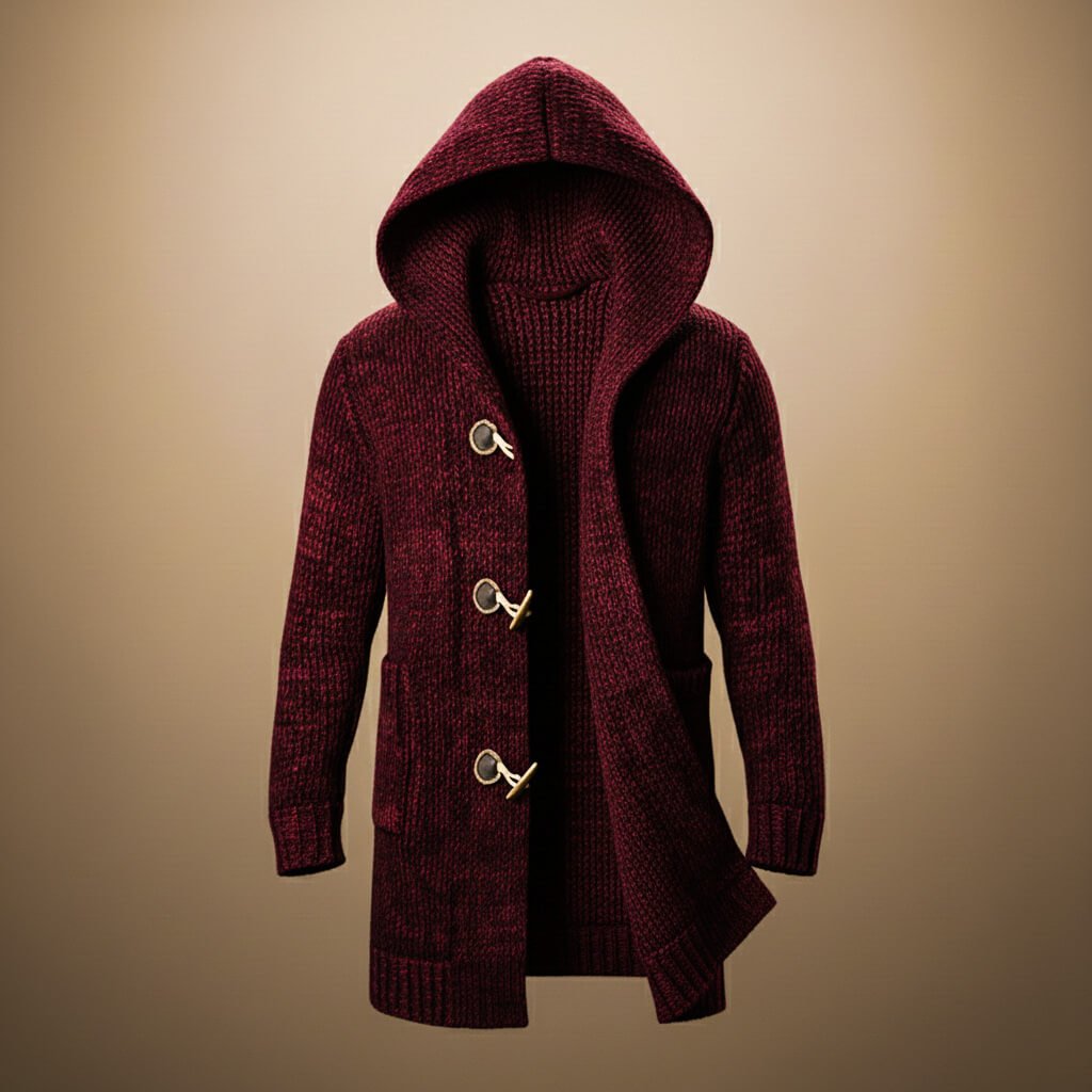 Adrian Wool Knit Hooded Cardigan