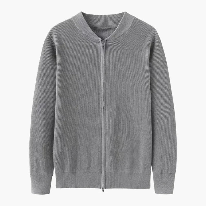 Men’s Ribbed Zip Cardigan – Full Zip Knitted Sweater