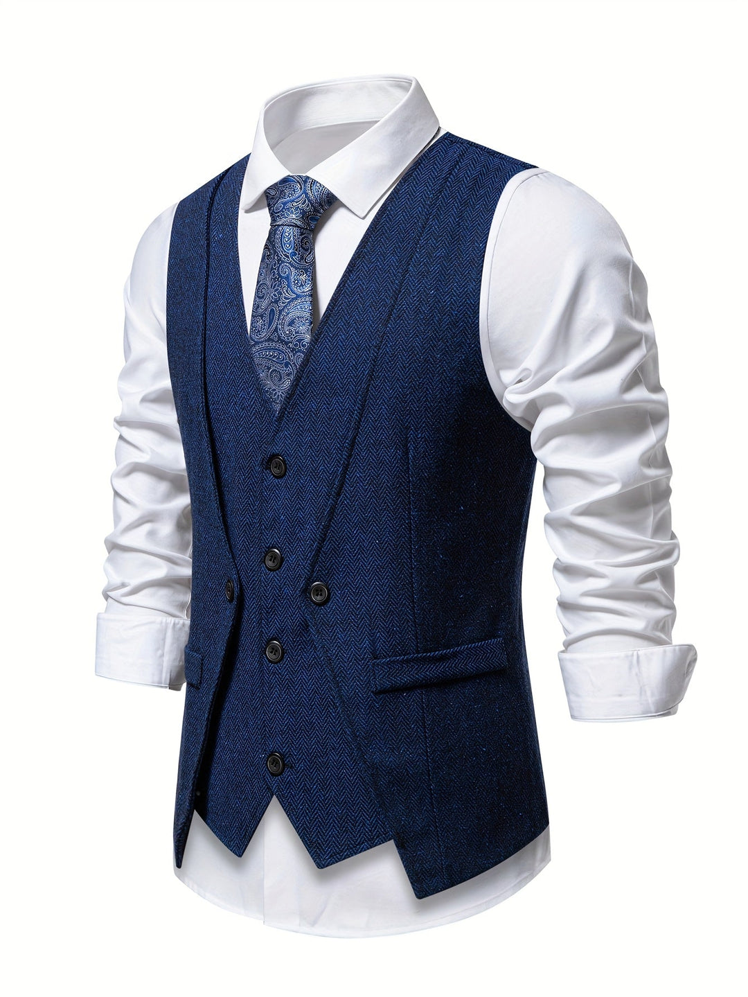 Men's V Neck Button Vest