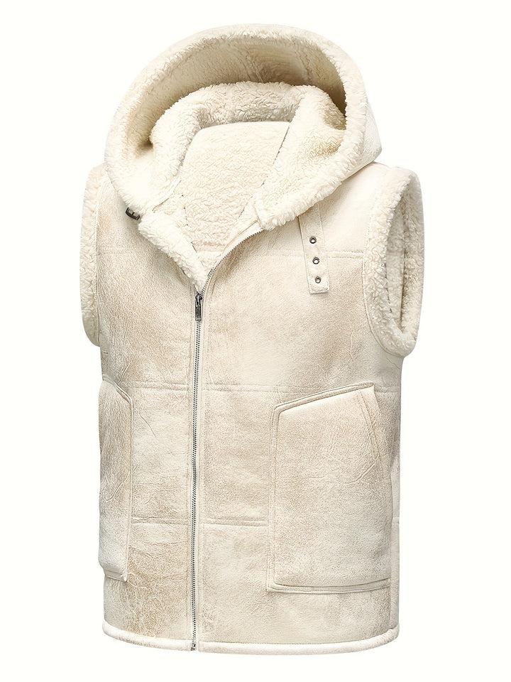 Men's Hooded Fur-Lined Vest