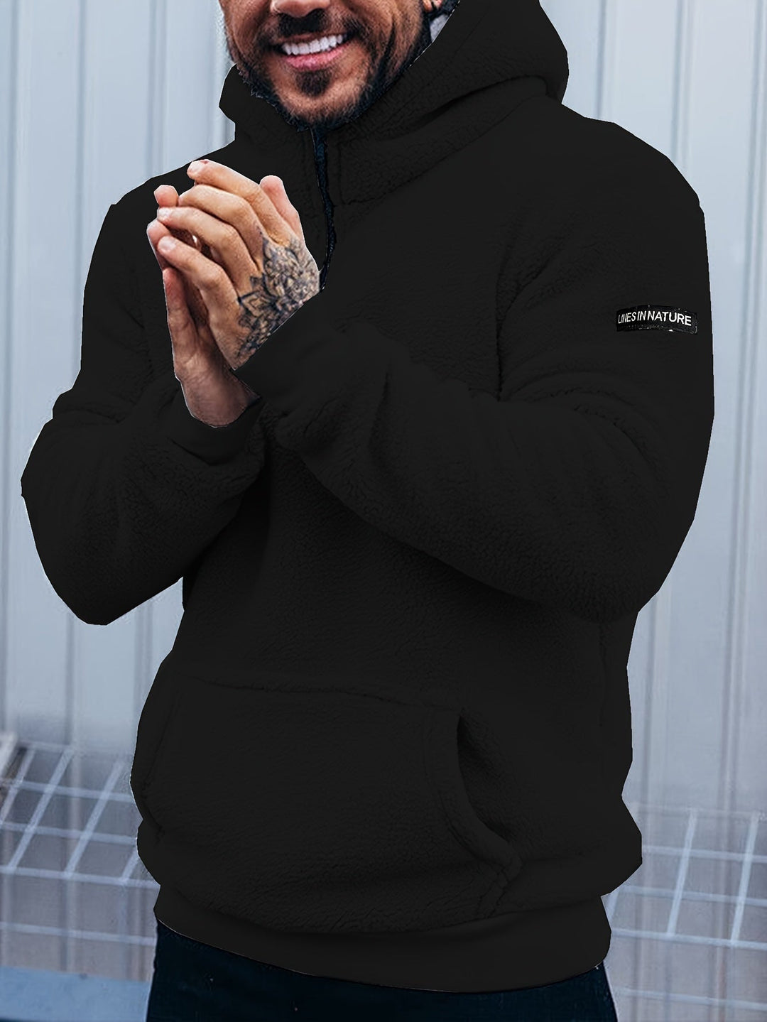 Men's Plush Hooded Zip Hoodie
