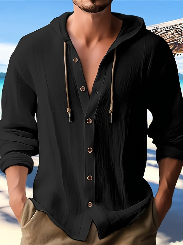 Men's Hooded Linen Shirt