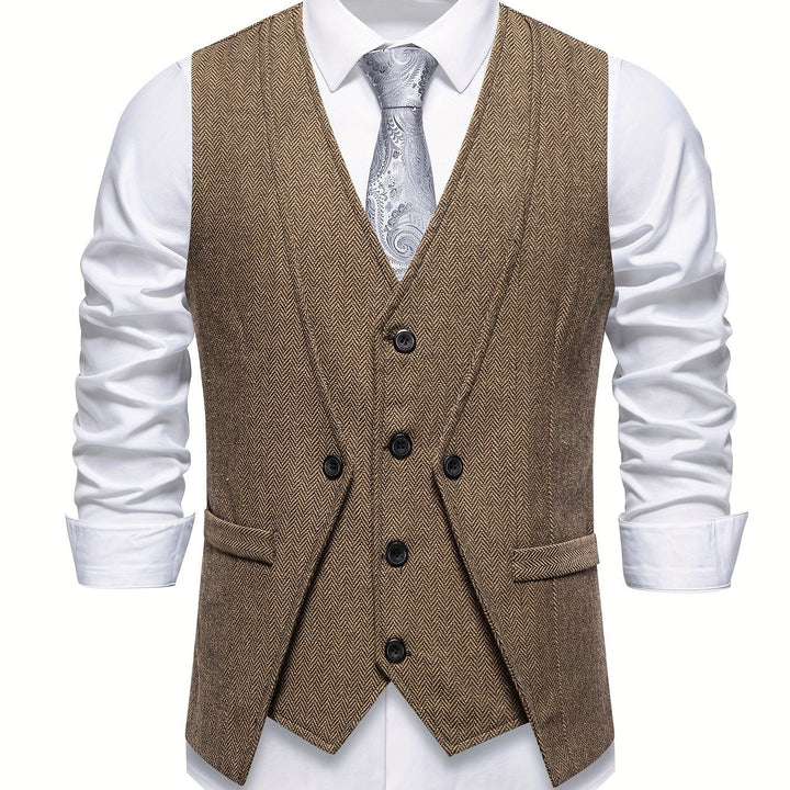 Men's V Neck Button Vest