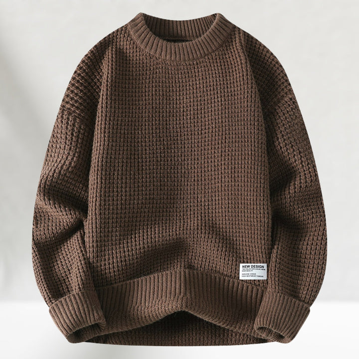 Men's Honeycomb Knit Crewneck Sweater