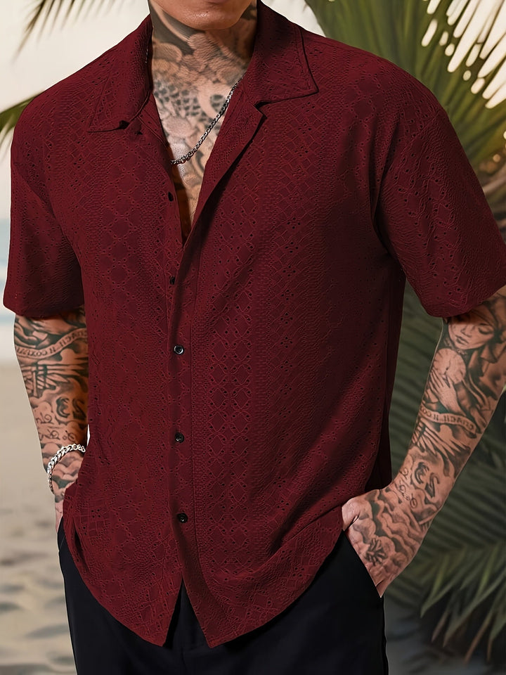 Men's Textured Lapel Shirt