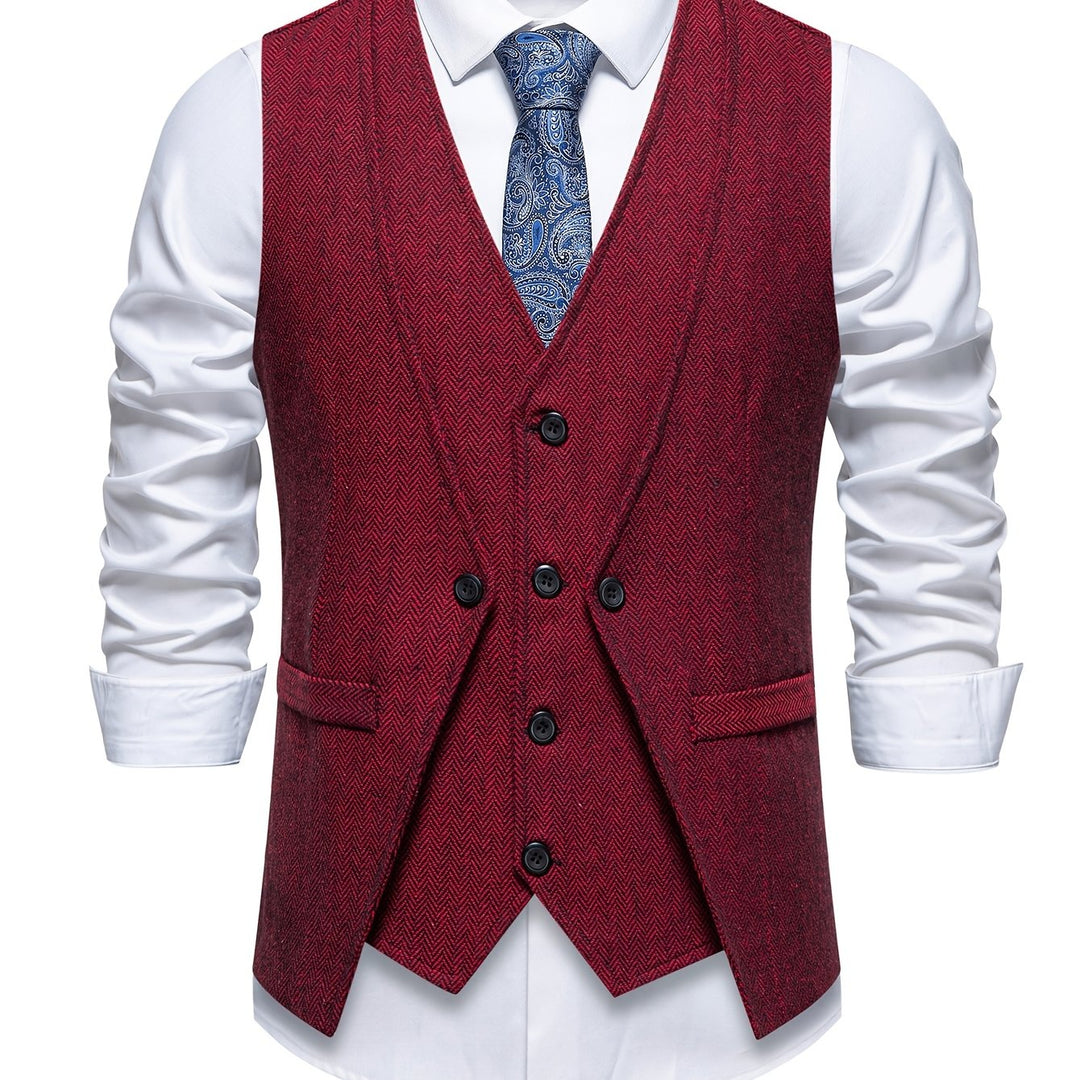 Men's V Neck Button Vest