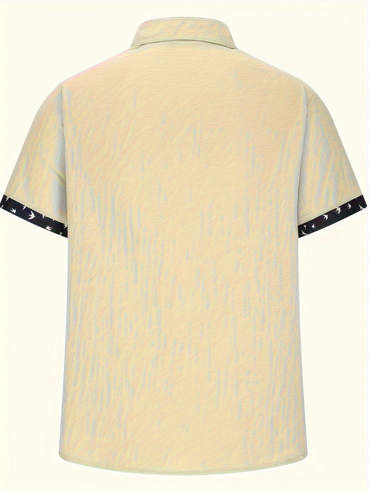 Men's Linen Blend Lapel Shirt
