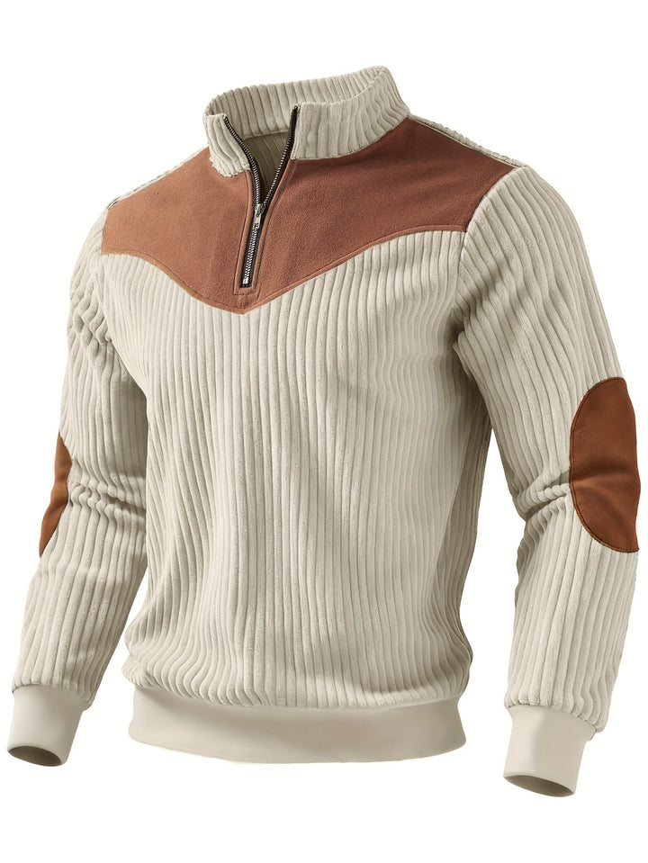 Men's Ribbed Half Zip Sweatshirt