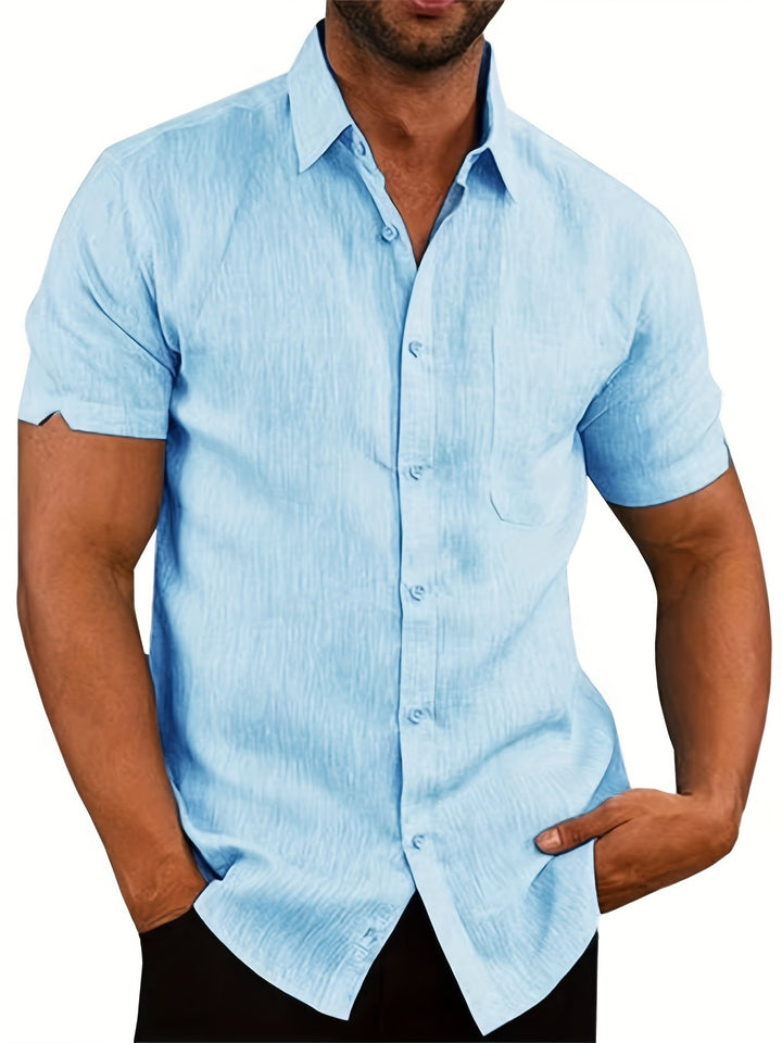 Men's Lapel Linen Shirt