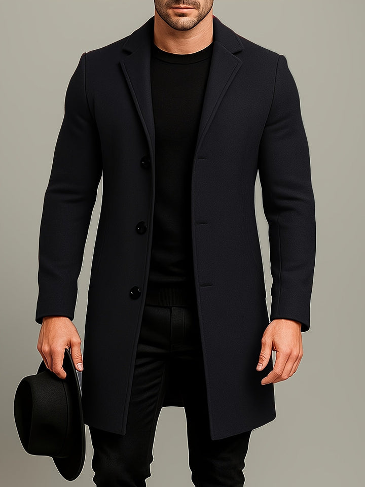MID LENGTH TWEED OVERCOAT FOR MEN