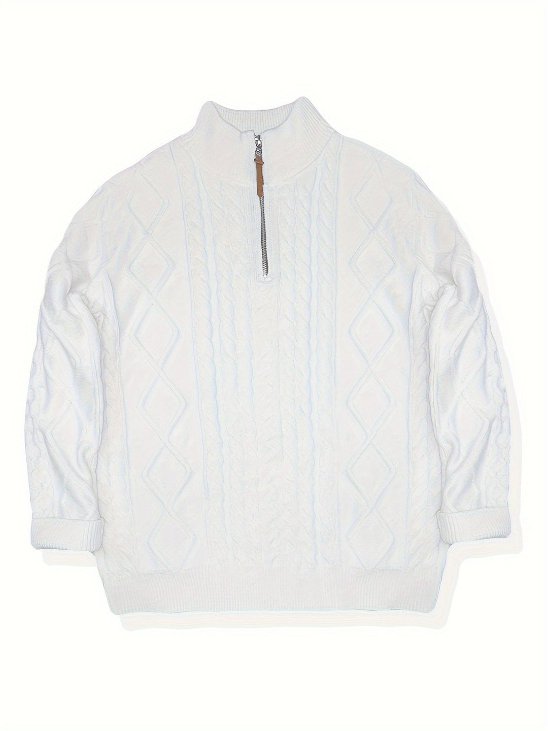 CABLE KNIT HALF ZIP SWEATER FOR MEN