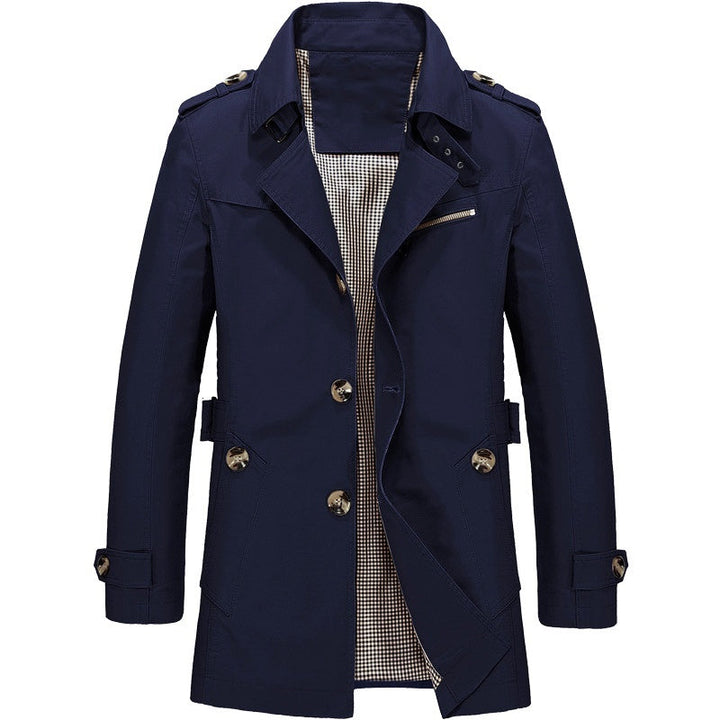 Men's Long Business Windbreaker