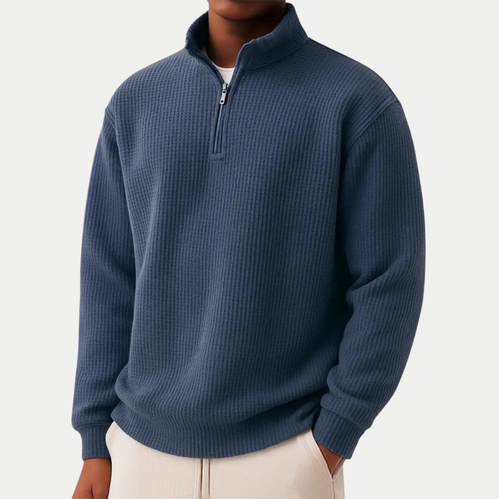 QUARTER ZIP KNIT SWEATER FOR MEN