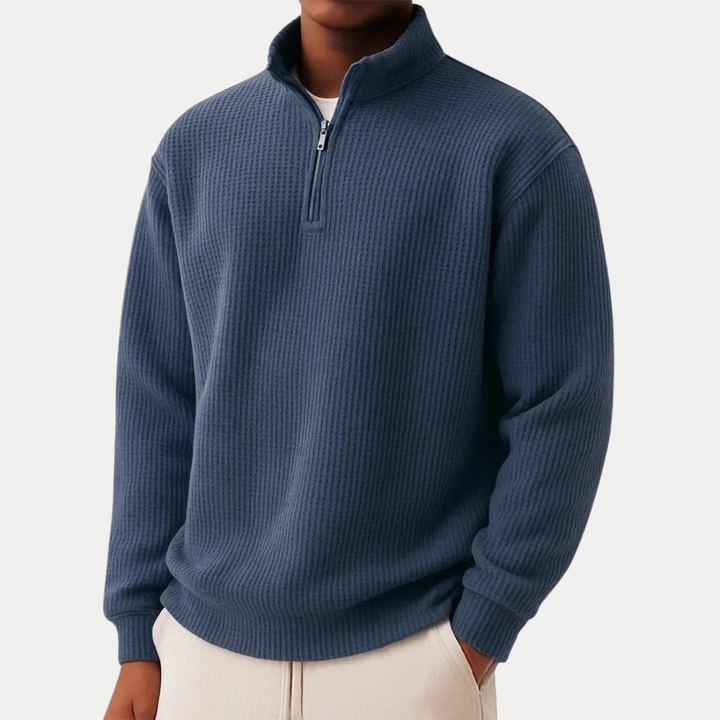 QUARTER ZIP KNIT SWEATER FOR MEN