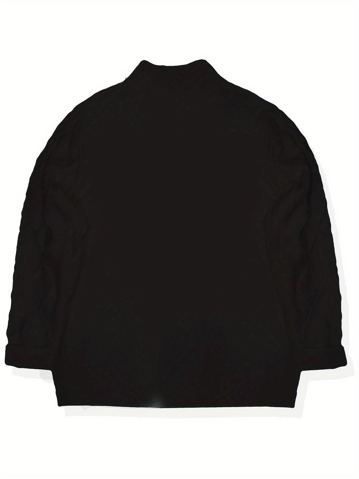 CABLE KNIT HALF ZIP SWEATER FOR MEN