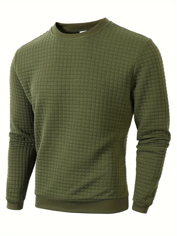 PLAID CREW NECK SWEATSHIRT FOR MEN