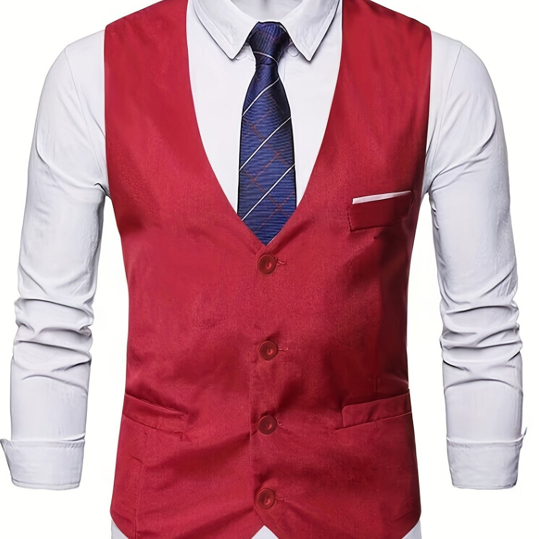 Men's Collarless Polyester Vest