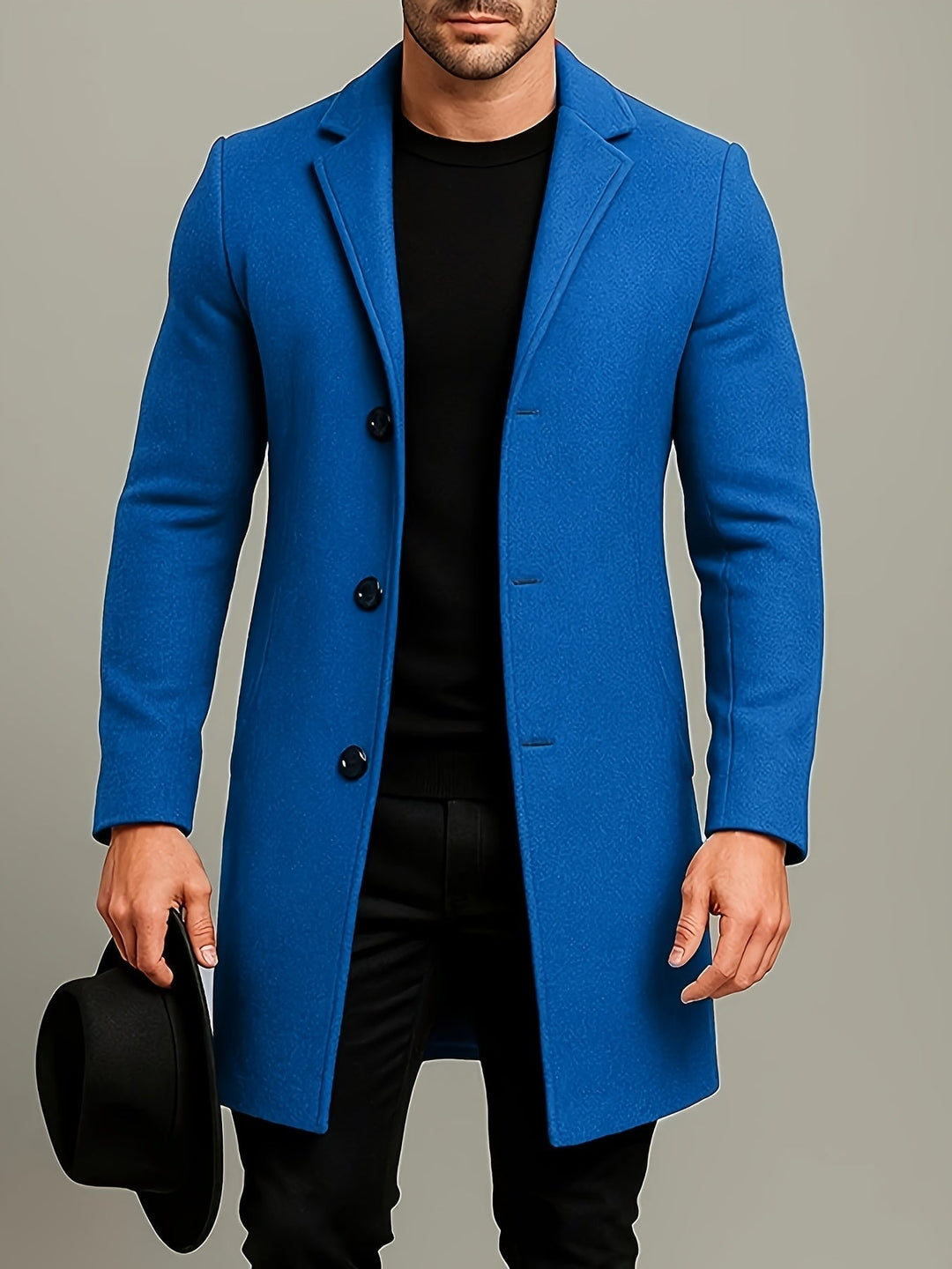 MID LENGTH TWEED OVERCOAT FOR MEN